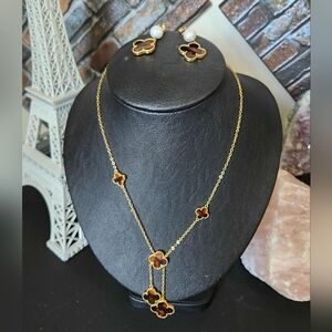 VCA Tiger eye Lariat Jewelry Set
